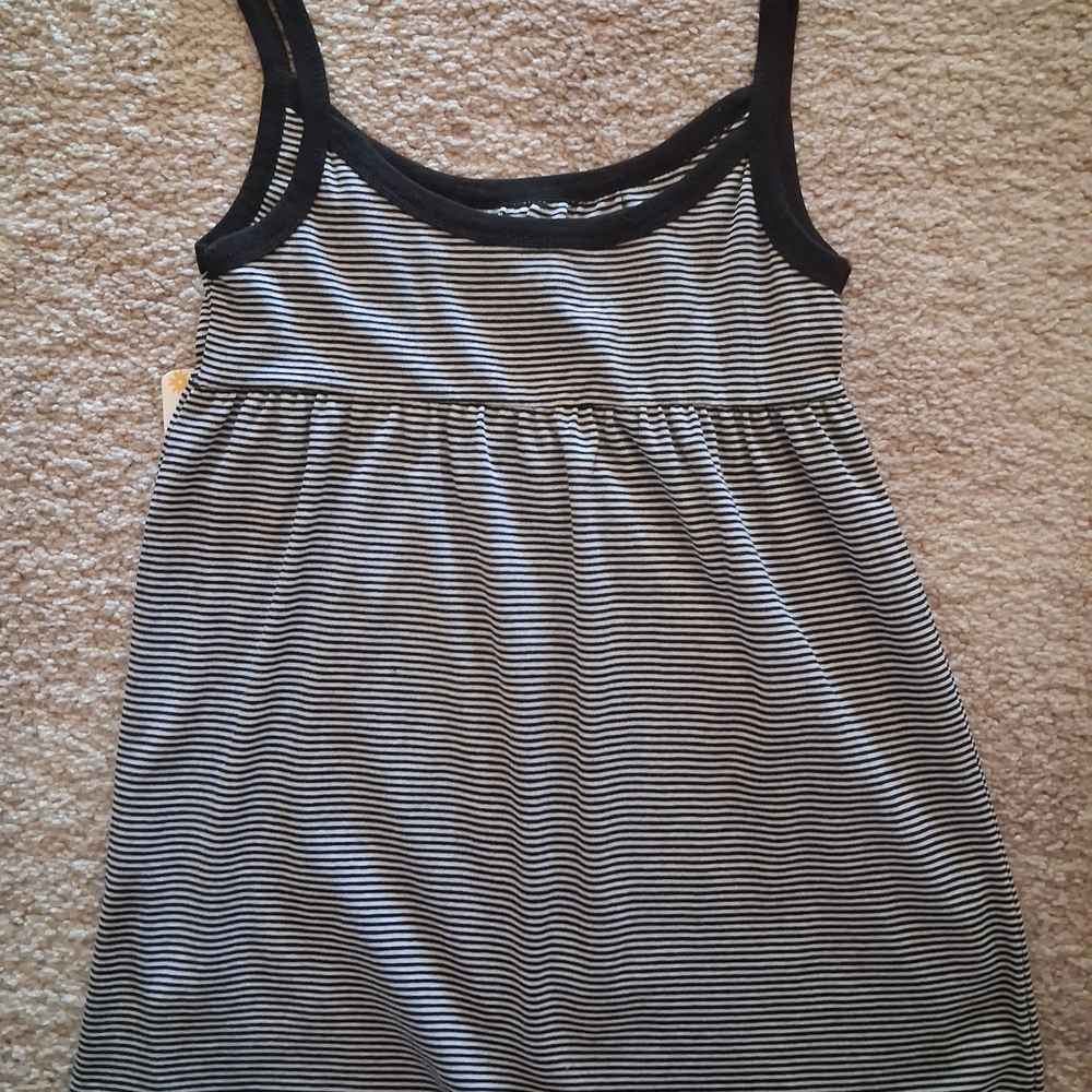 Vintage Striped Black and White Sleeveless Shirt Y2k Babydoll Tank Top Wardrobe